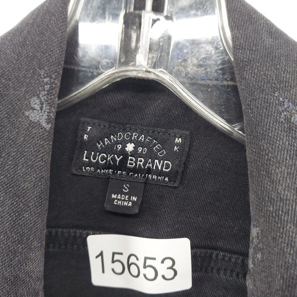 Lucky brand black denim jacket small the tomboy trucker - Picture 4 of 10